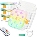 4 Pack Floating Led Pool Lights, Ip68 Waterproof Submersible Lights With Remote, 16 Color Options, Adjustable Brightness, Usb-C Charging For Garden And Pond by Unknown