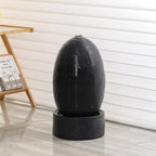 Ceramic Outdoor and Garden Fountain Home Decoration Waterfall Water Feature (Egg 12 INCH Black) - Image 3