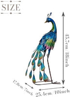 TERESA'S COLLECTIONS Garden Decor, Peacock Yard Decor, Elegant Peacock with Colorful Painting,18", Waterproof Metal Outdoor Statues, Garden Gifts, Birthday Gifts for Women Mom - Image 5