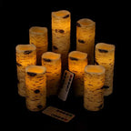 Vinkor Flameless Candles Battery Operated Candles Birch Effect 4" 5" 6" 7" 8" 9" Set of 9 Real Wax Pillar LED Candles with 10-Key Remote Control 2/4/6/8 Hours Timer by Vinkor