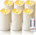 Homemory Waterproof Candles Outdoor, 6 Pack 3"x6" Flameless LED Pillar Candles with Remote & Timer, Battery Operated Flickering Candles for Patio, Garden, Lantern, Outdoor Decor by Homemory