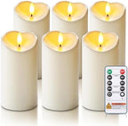 Homemory Waterproof Candles Outdoor, 6 Pack 3"x6" Flameless LED Pillar Candles with Remote & Timer, Battery Operated Flickering Candles for Patio, Garden, Lantern, Outdoor Decor by Homemory