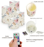 Dragonfly Pink Floral Flameless Candles with Remote Timer Battery Powered LED Candles Color Changing Pillar Electric Fake Candles Bulk for Indoor Set of 4 - Image 3