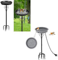 Metal Bird Bath for Outside,Heated Bird Bath for Winter with 5-Prong Base for Garden Patio Yard Lawn by ODSNANIE