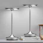 LED Rechargeable Cordless Outdoor 6000mAh Battery Table Lamp 2-Pack Silver by SHANGCAI