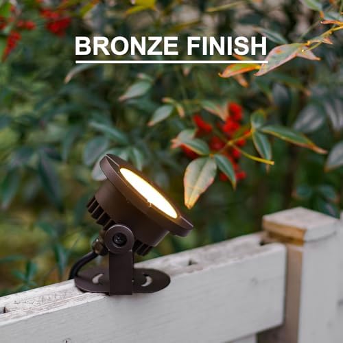 GOODSMANN Pond Lights Low Voltage Outdoor Landscape Spotlight LED Underwater Submersible Lights 2PK 6W 580 lumens 3000K IP68 with 14.8FT Cable and Connector Aluminum Housing Bronze Finish - Image 5