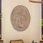 Sungmor Copper Cast Iron Wall Art, Oval-shaped Classical Lady Relief Plaque - Image 7