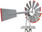 VINGLI 8FT Ornamental Windmill Backyard Garden Decoration Weather Vane, Heavy Duty Metal Wind Mill w/ 4 Legs Design (Grey) - Image 6