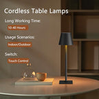 Fizrice Cordless Table Lamp Rechargeable Black 4 Pack Battery Operated - Image 3