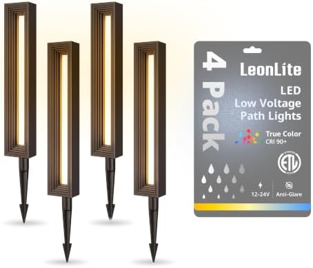 LEONLITE 4-Pack 5CCT Low Voltage Landscape Lights, 12-24V, ETL, IP65 by LEONLITE