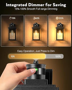 VIANIS Motion Sensor Outdoor Light, 2 Packs Exterior Lights for House, Black Waterproof Dusk to Dawn Outside Porch Lights Lantern for Garage Patio Doorway,Distance Adjustable(Hardwired, not Solar) - Image 4