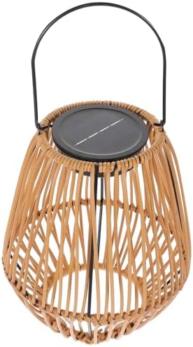 Outdoor Solar Lantern Rattan Woven LED Garden Solar Lights Hanging Decorative Patio Courtyard Lamp with Battery Box for Outdoor Lighting by CORHAD