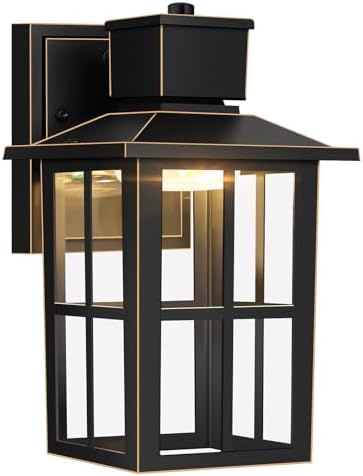 Brightever Outdoor Wall Lantern, 10W LED Exterior Waterproof WallSconce Light Fixture, 3000K/4000K/6500K Selectable, 800LM High Brightness, Oil Rubbed Bronze Anti-Rust Wall Light for Yard, Entryway by Brightever