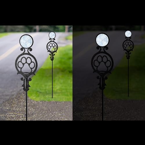 Touch of Class Pathways Driveway Marker Stake, Paw Print, Black, Set of 2 - Image 2