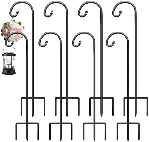 Gtongoko 24" Small Shepherd Hooks for Outdoor 8 Pack Garden Hooks for Decor by Gtongoko