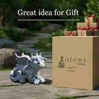 OLOMA Smiling Little Dragon Concrete Statue Outdoor Mythical Creature Outdoor Decor Fantasy Drake Figurine Handcrafted Sculpture Stone Gargoyle Ornament Weather Proof Accent Fantasy Gift - Image 3