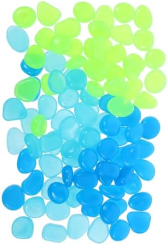 300pcs Luminous Garden Stones Resin Glow in Dark Pebbles by Toyvian