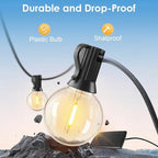 Yusist 240FT Solar String Lights Outdoor Waterproof with Remote, G40 Solar Powered String Lights with 80+3 LED Shatterproof Bulbs, Dimmable Solar Patio Hanging Lights for Outside Backyard Party - Image 6