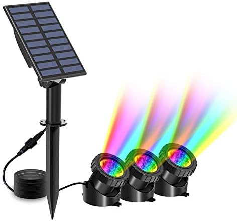 T-SUN Solar Pond Lights, 3-in-1 Color Changing Solar Fountain Lights by T-SUN