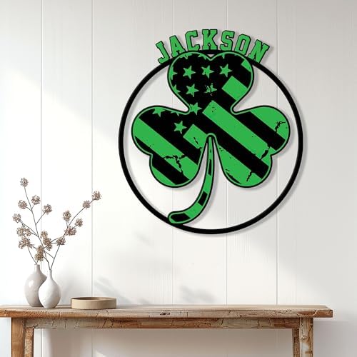 Personalized Irish Metal Sign, Ireland Celtic Shamrock Hanging Sign Welcome Outdoor Porch, Custom Name Wall Fence Patio Yard Home Office Decor, Birthday, St. Patrick’s Day Gift - Image 3