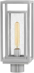Hinkley Republic Medium 12V Outdoor Post Mount Lantern, Satin Nickel Finish by Hinkley