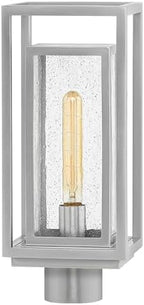 Hinkley Republic Medium 12V Outdoor Post Mount Lantern, Satin Nickel Finish by Hinkley
