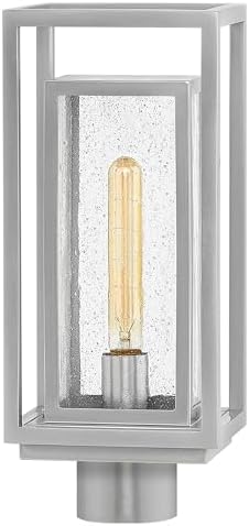 Hinkley Republic Medium 12V Outdoor Post Mount Lantern, Satin Nickel Finish by Hinkley