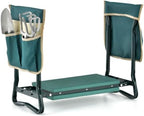 Goplus Garden Kneeler and Seat, Foldable Garden Bench for Kneeling & Sitting, Widened 8" EVA Soft Foam Pad, Heavy-Duty Garden Stool w/ 2 Large Tool Pouches, Gardening Gift for Women Men Seniors by Goplus