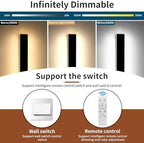 2 Pack Long Outdoor Wall Sconce, 47.2inch Modern Exterior Light Fixture, IP65 Waterproof, 3000K-6000K Dimmable, Strip Wall Mount Lighting for Patio, Garden, Garage with Remote Control - Image 2