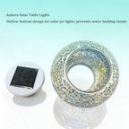 Aukora Solar Table Lamp, Waterproof Outdoor LED Light & Replacement Top, Panel Lantern Lid for Patio Garden Balcony Decor(Crack Glass) - Image 3
