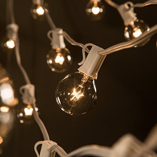 50 Foot Globe String Lights - White Wire - 50 G40 Clear 1.6 Inch Bulbs - Image 3
