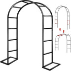 Garden Arch Trellis for Climbing Plants Outdoor Wedding Arches for Ceremony Black Metal Garden Arbor Indoor Garden Arches for Party Decoration 7.9ft Wide X 6.4ft High (Black Garden Arch) by ZANGEROI