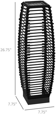 Solar Floor Lamp, Outdoor Rattan Garden Lantern for Pathway and Driveway - Image 5