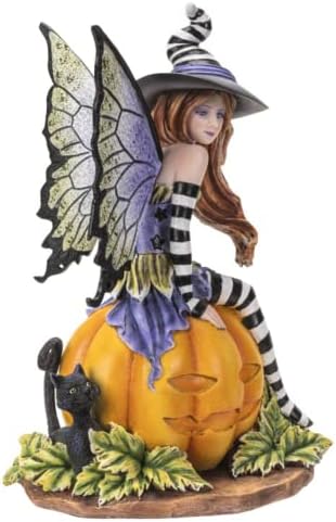 Pacific Giftware Fairy Witch on Pumpkin Figurine, Indoor/Outdoor Decor for Fairy Gardens, Halloween, and New HomeOwners, 5.5" X 4.5" X 8.25"Size by PacificGiftware