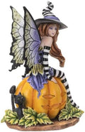 Pacific Giftware Fairy Witch on Pumpkin Figurine, Indoor/Outdoor Decor for Fairy Gardens, Halloween, and New HomeOwners, 5.5" X 4.5" X 8.25"Size by PacificGiftware