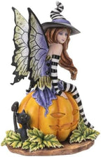 Pacific Giftware Fairy Witch on Pumpkin Figurine, Indoor/Outdoor Decor for Fairy Gardens, Halloween, and New HomeOwners, 5.5" X 4.5" X 8.25"Size by PacificGiftware