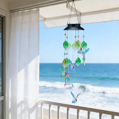 Solar Hummingbird Wind Chime Outdoor 29 Inch - Image 2