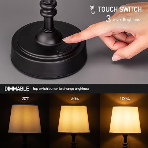 O’Bright Seraph mini – Cordless LED Table Lamp with Dimmer (Oil Rubbed Bronze) - Image 4