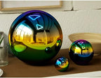 15 inch Diameter Gazing Ball,Rainbow Stainless Steel Polished Reflective Smooth Garden Sphere Globe Mirror,Colorful and Shiny Addition to Any Garden or Home - Image 2