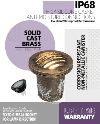 MALORY Low Voltage Landscape Well Lights, (φ99 mm) Brass Housing 1Pack - Image 5