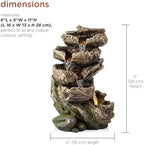 Alpine Corporation WIN1180 11" Indoor Tabletop Waterfall Fountain with LED Lights, 5 Tier Rainforest Garden Fountain, Brown - Image 3
