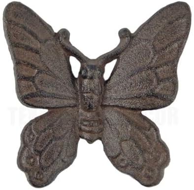 Small Cast Iron Butterfly Wall Decor Plaque Antique Brown Finish Garden Decor -cirasanyoe by Unknown