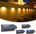 Bridika Solar Fence Lights, Fence Lights Fence Solar Lights Outdoor Waterproof Warm White & Daylight White LED Solar Lights for Backyard, Deck Railing, Stair Handrail and Wall (4 Packs, Plus Size) by Bridika