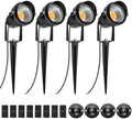 LightingWill 5W LED Landscape Lights, Warm White 3000K-3500K, Waterproof DC 12V COB LED Outdoor Wall Spotlight Low Voltage Garden Tree Spot Lighting for,Yard,Pathways,Fence (4 Pack) by LightingWill
