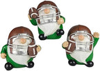 Hanna's Handiworks Little Football Rugby Gnomes - Resin Statues Home Decor for Indoor Tabletop or Outdoor Covered Garden - Sports-Theme Figurine for Centerpiece Display, Parties, Gifts - Set of 3 by HannasHandiworks