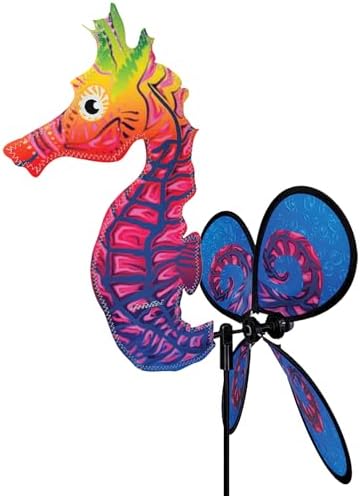 Premier Kites Petite Spinner Seahorse – Whimsical Wind Spinner for Yard & Garden, Durable Weather-Resistant Fabric, Easy to Assemble, Outdoor Decor for Patios, Lawns, & Fairy Lovers by PREMIERKITES