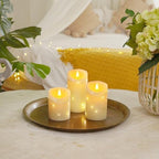 Homemory Flameless Candles with String Lights, 3 Pack Embedded Fairy String Lights LED Candles, Electric Flickering Candles with Remote Control and Timer, Real Wax, Ivory White - Image 4