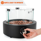 15.7" Propane Gas Fire Pit Side-Mounted, Portable Tabletop Fireplace, FP038 - Image 5