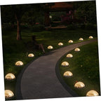 4pcs Solar-Powered LED Outdoor Ground Lights for Garden and Lawn, Warm White Disc In-ground Landscape Lighting, Weather-Resistant Solar Pathway Lamps for Driveway and Yard - Image 3