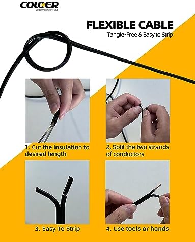 COLOER 10/2 Low Voltage Landscape Lights Wire 500ft 10 Gauge 2 Conductor - Image 4
